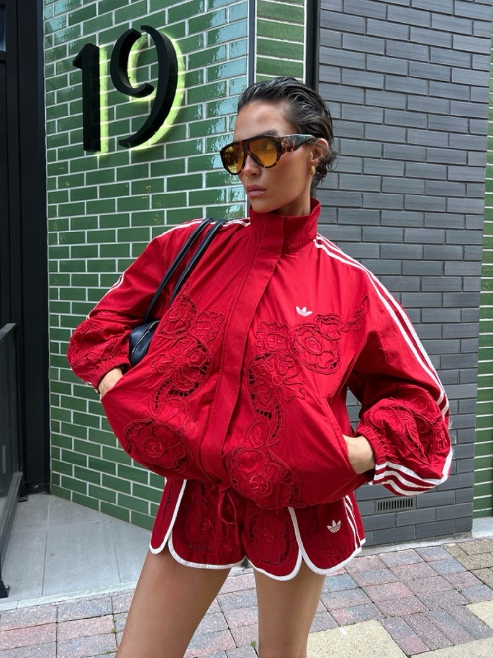 adidas Originals × ASOS oversized cutwork track jacket